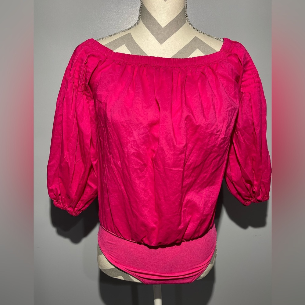 Vibrant Pink Off-Shoulder Women's‎ Top